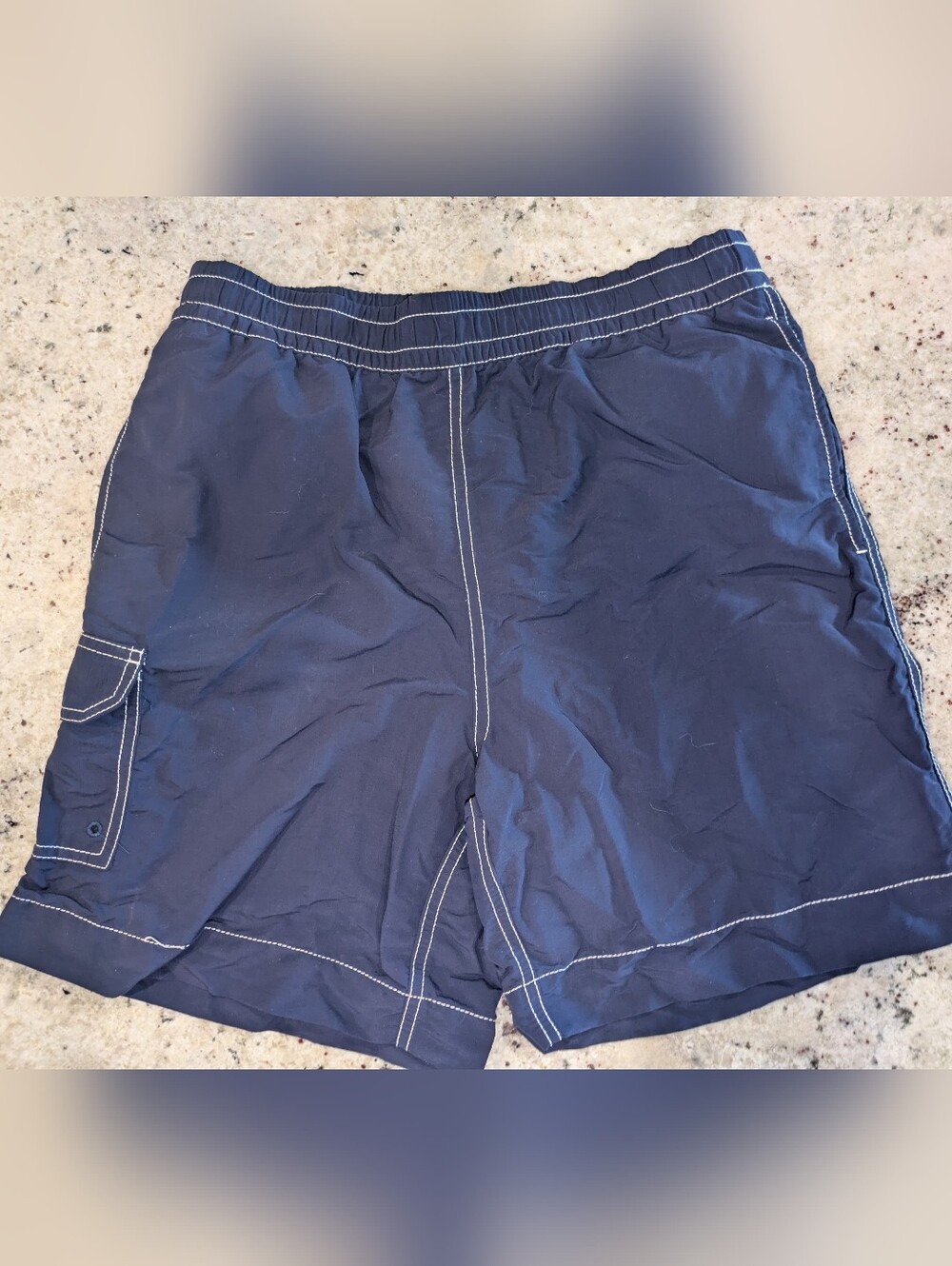 Caribbean Swimwear Men's Navy Swim Trunks Board Shorts Mesh Lined Size Small